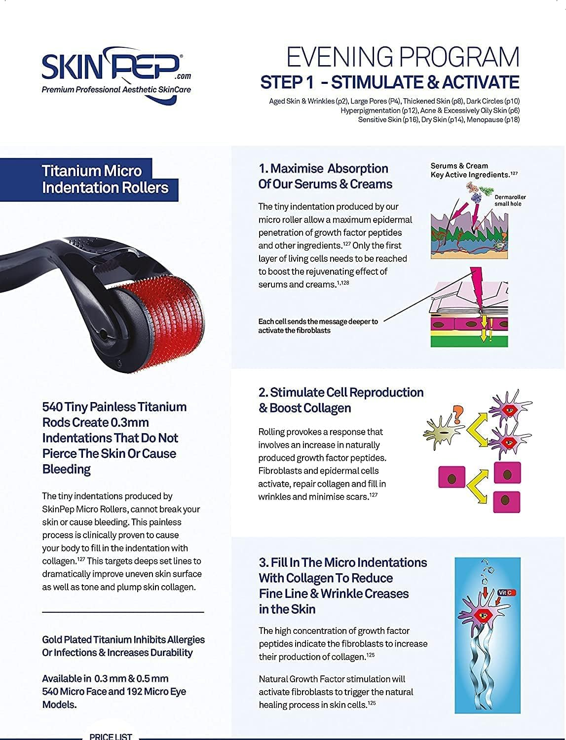 Skinpep Beard Growth Derma Roller 2.50Mm | Stimulate Beard and Hair Growth for Men | 540 Titanium Needles | Microneedle Roller for Fiine Lines, Wrinkles, Marks & Blemeshes 2.50Ml image number 3