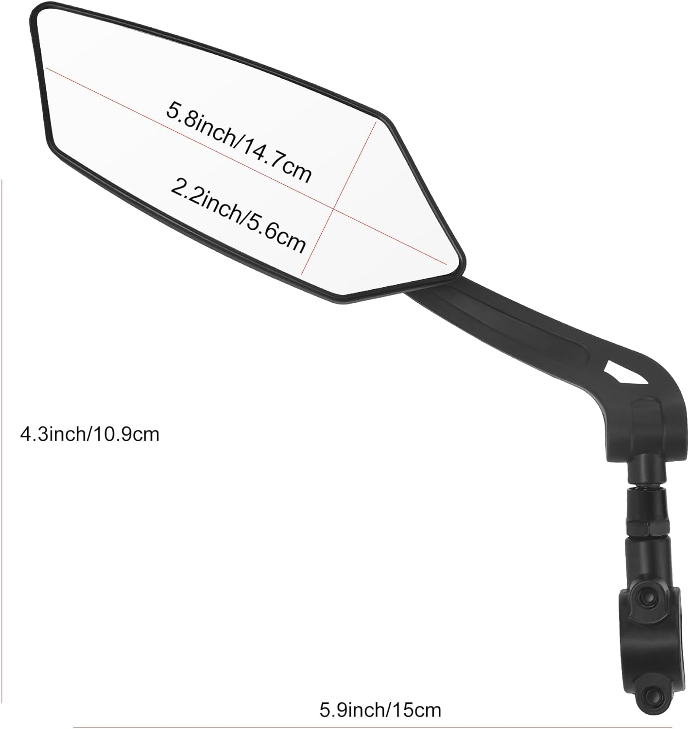 Vagocom Bike Mirror - Handlebar Mount Wide Angle Bicycle Rearview Mirror - Adjustable Bike Rear View Mirror Accessories for Mountain Road Bike,Ebike,Scooter and Motorcycle(Right)