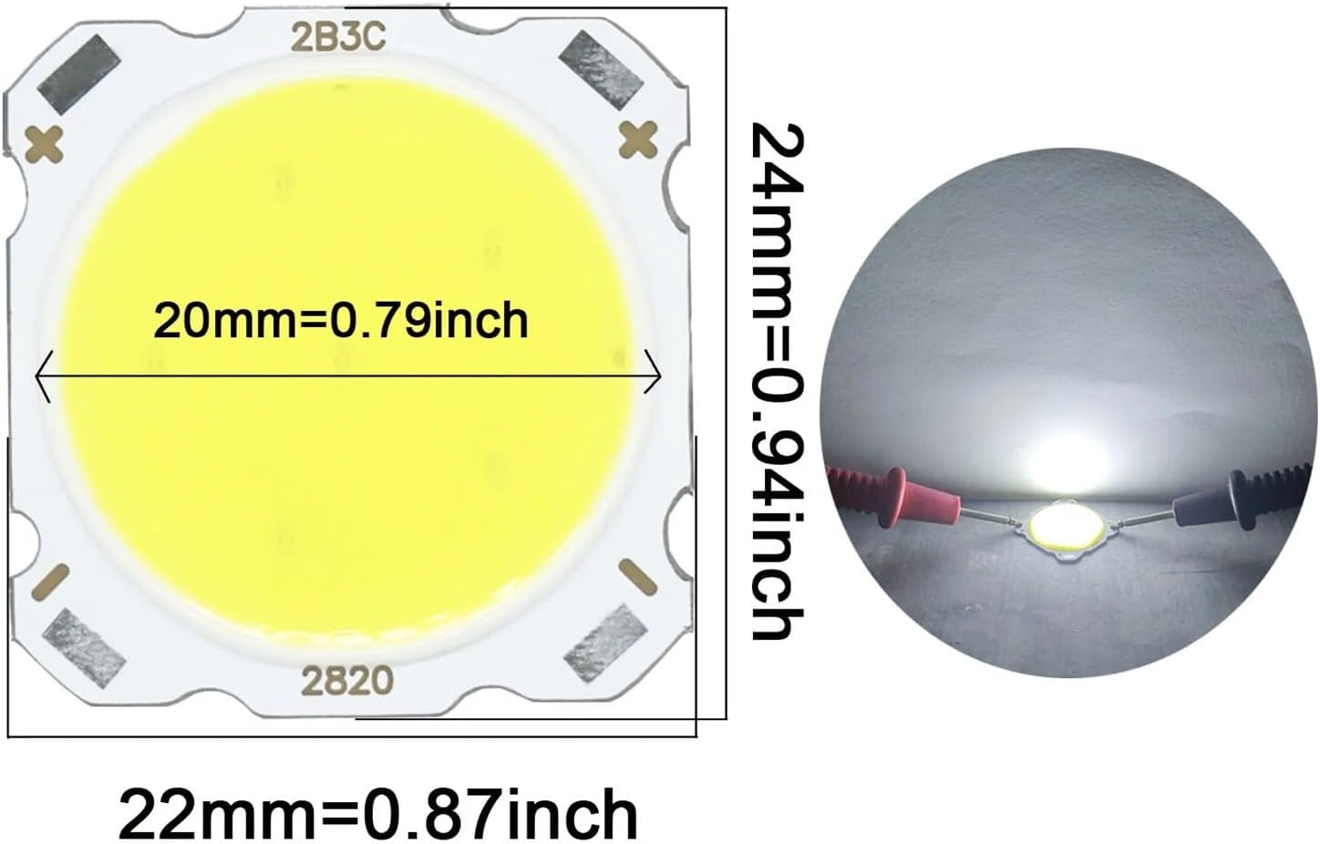 5Pcs a Lot 3W/5W/7W/10W 250Ma High Power LED COB Light Beads 2422 Ra&ge;70 LED Lamp Bead LED Bulb Chip Spot Light Downlight Diode Lamp(Cold White,5W)