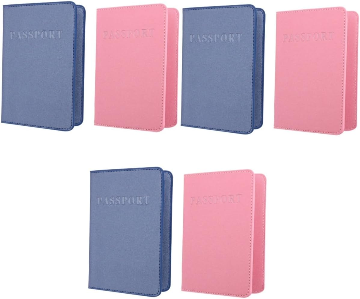 HAPINARY 6Pcs Multi-Functional Passport Holder Pouch Pu Leather Case Magnetic Clasp Key Pouch Travel Wallet