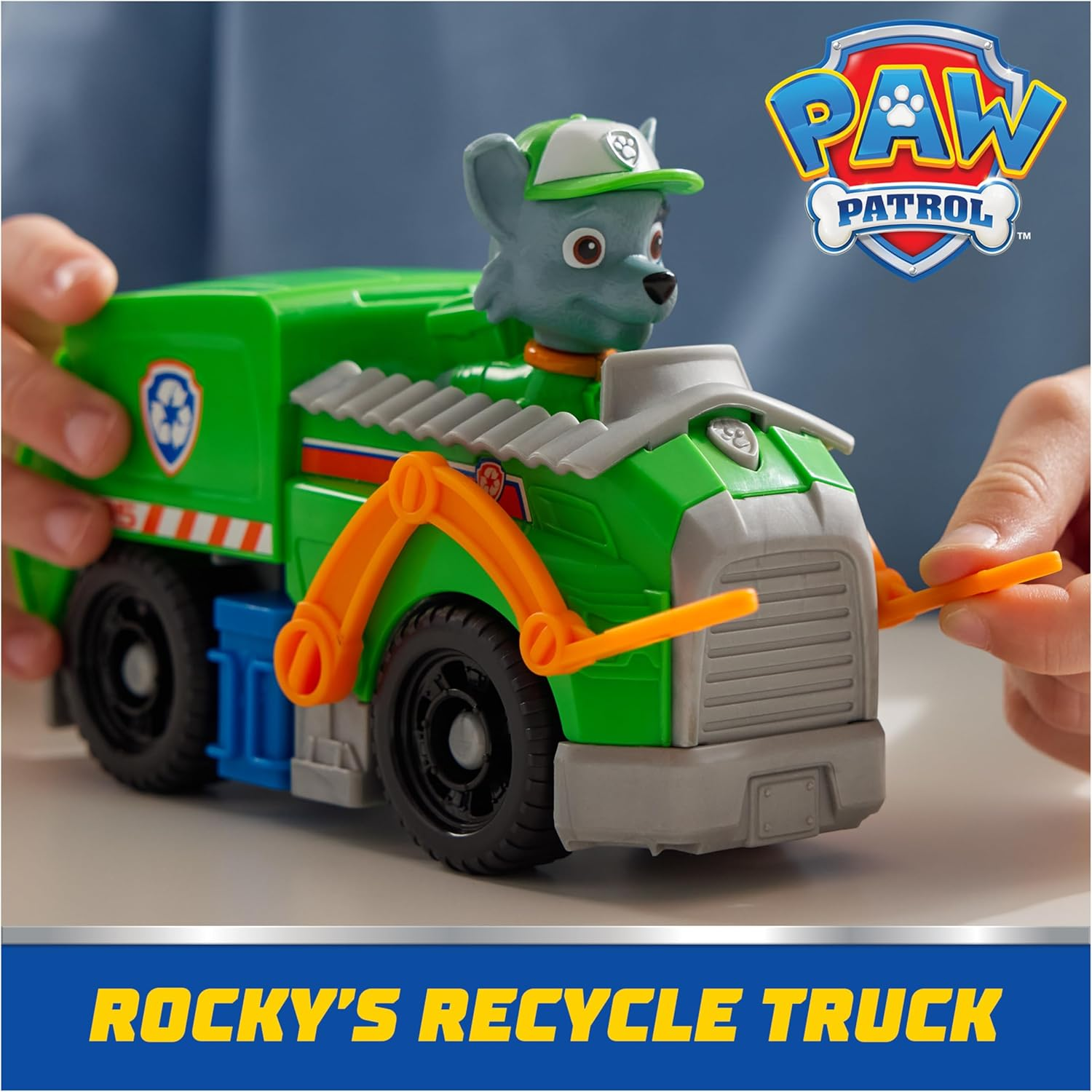 PAW Patrol, Rocky&rsquo;S Recycle Truck, Toy Vehicle with Collectible Action Figure, Sustainably Minded Kids Toys for Boys & Girls Ages 3 and Up image number 4
