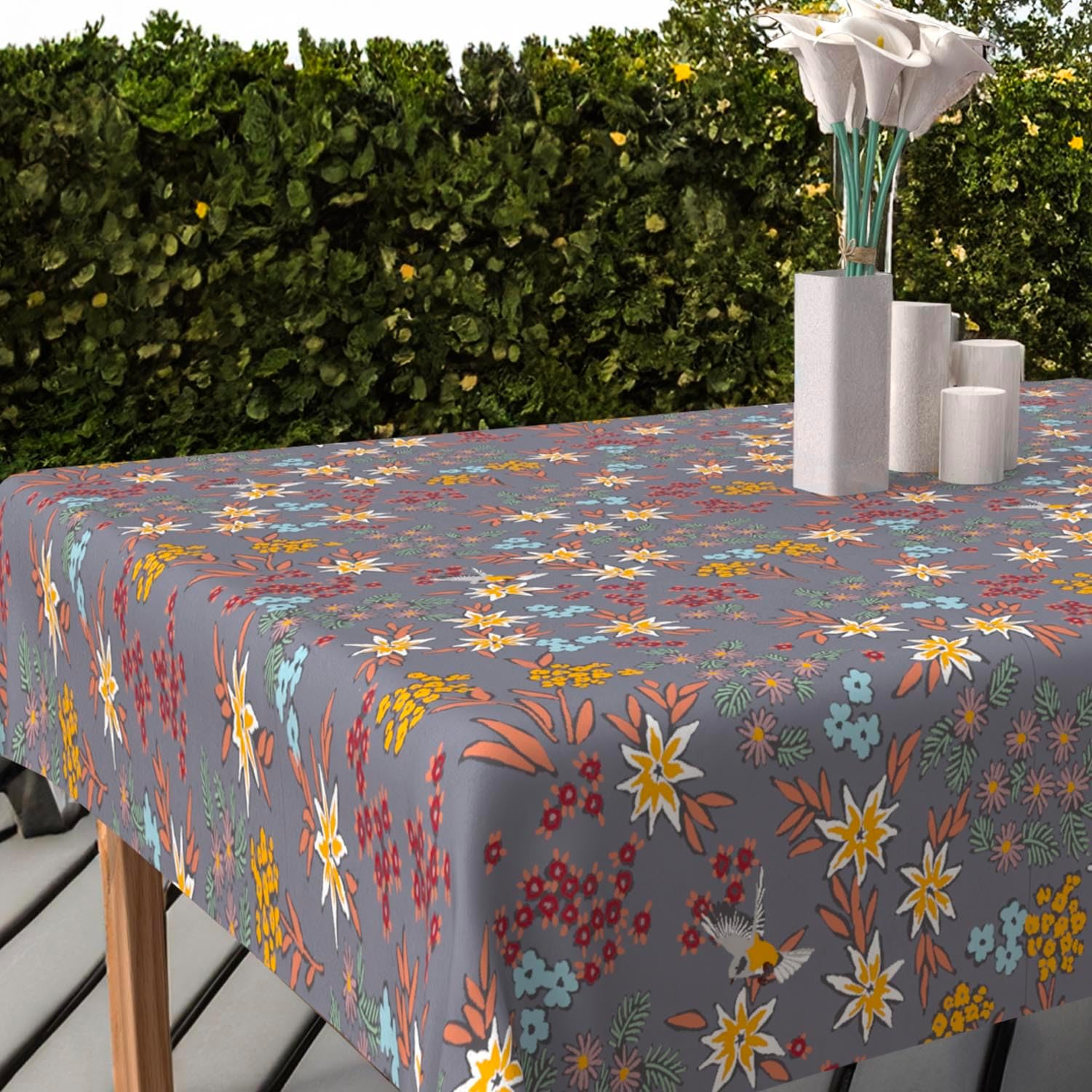 Soleil D'Ocre Artemis Square Stain-Resistant Printed Tablecloth 180 X 180 Cm