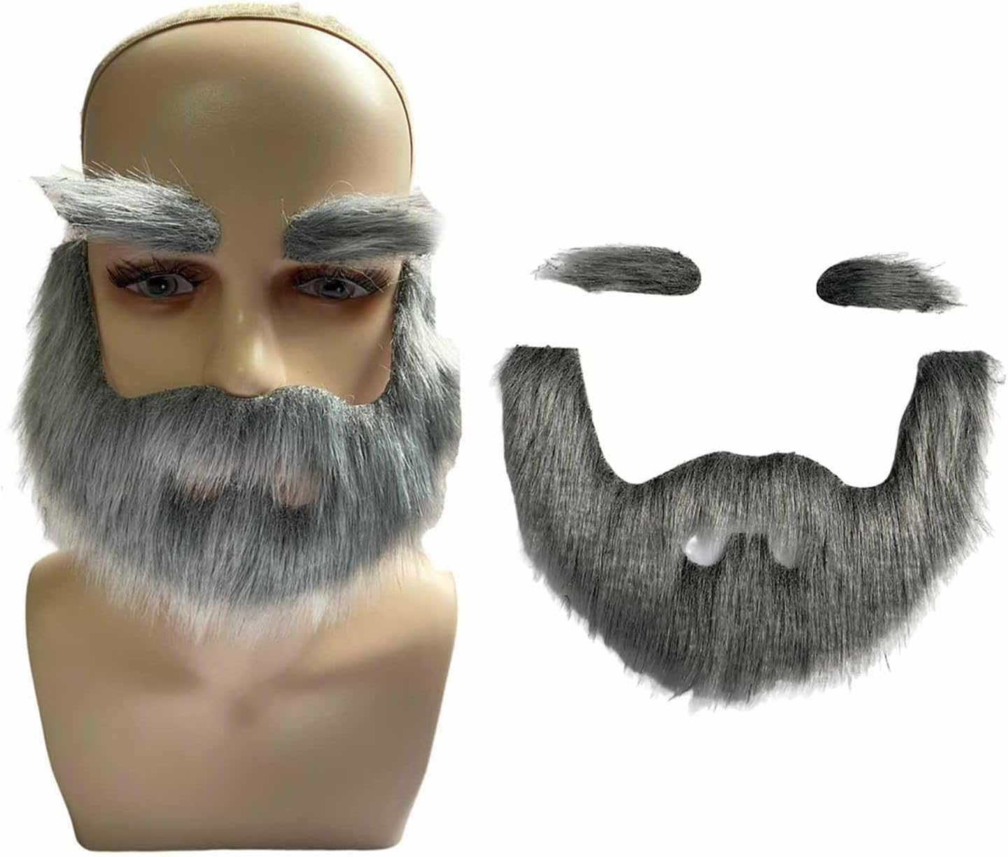 Novelty Fake Mustache and Eyebrows Set Self Adhesive Fake Beard for Halloween Party Cosplay Props