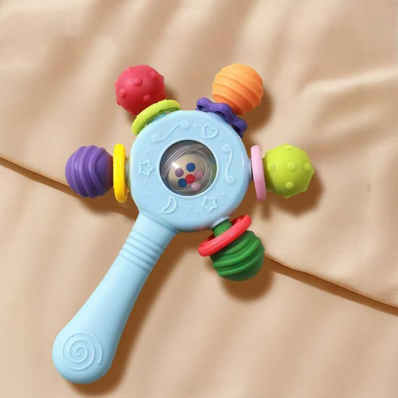 Baby Montessori Sensory Toys for 0-6 6-12 Months, Baby Teether Teething Toy for Babies 0 3 6 9 12 18 Months, Newborn Infant Learning Developmental Toys Gifts for 1 2 Year Old Boys Girls (Blue) - Pink image number 5