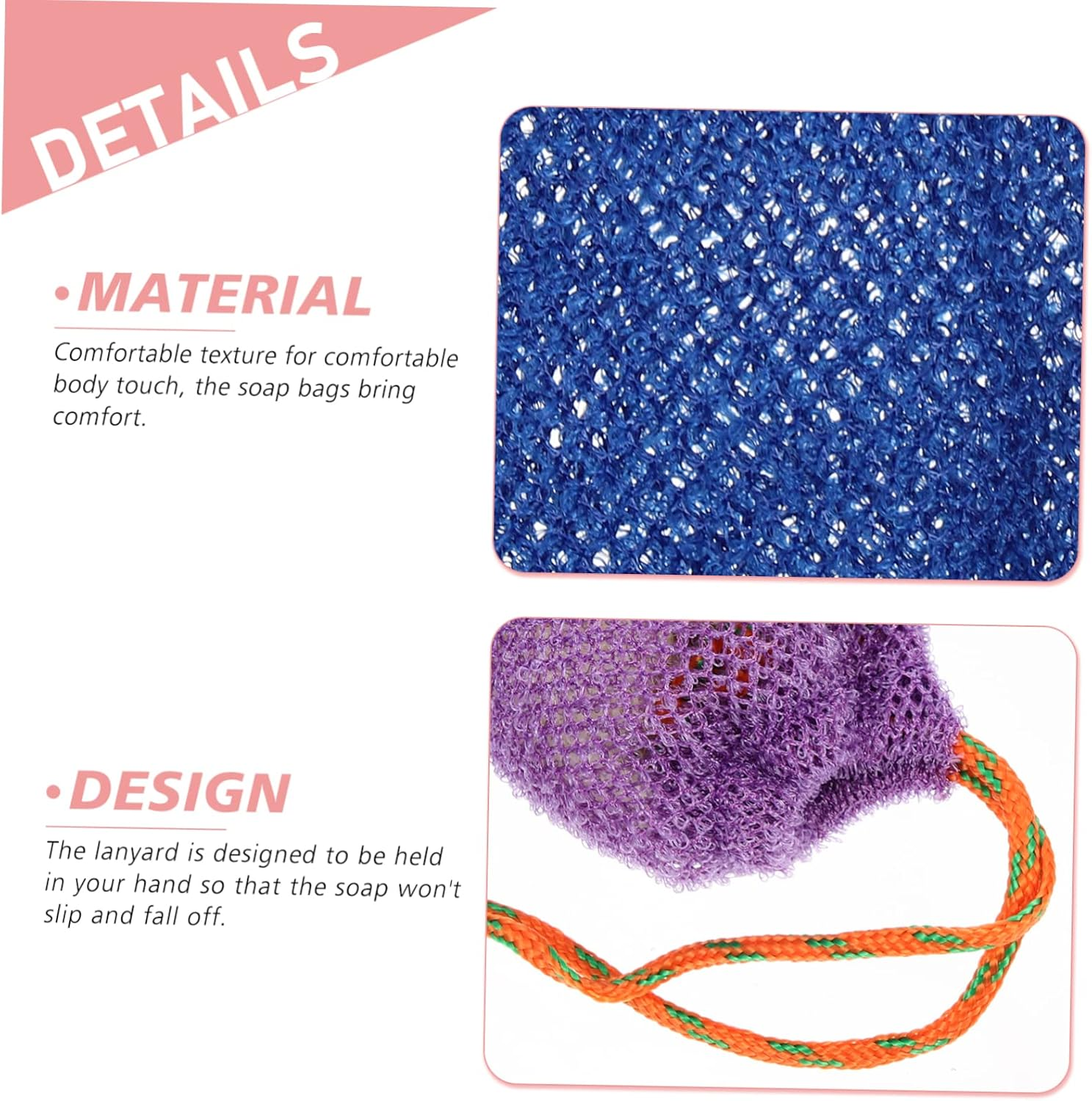 Minkissy 8Pcs Soap Foaming Net Exfoliating Foam Net Sisal Soap Bags Exfoliating Soap Bags Soap Bags Soap Pouch Exfoliating Soap Drying Soap Cleaning Net Face Nylon image number 6