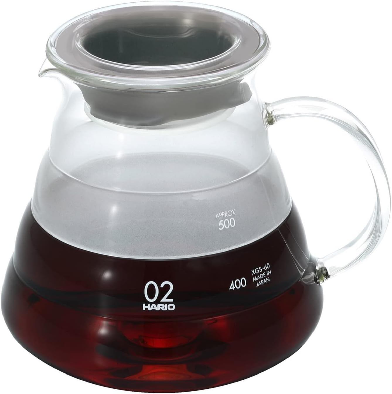 HARIO XGSR-60-TB V60 Glass Server, 600 Clear, 20.3 Fl Oz (600 Ml), 2-5 Cups, Microwavable, Made in Japan image number 3