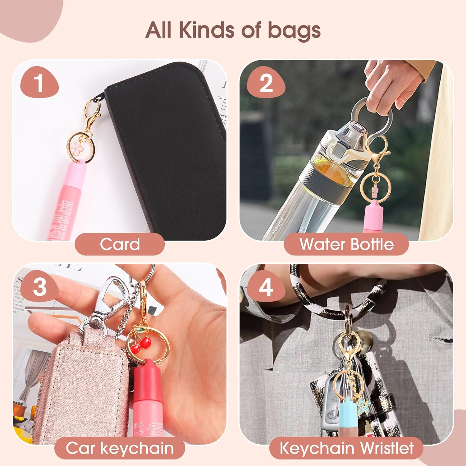 Keychain Cap for Summer Fridays 0.5 Oz Lip Balm Keychain,Keychain Cap Compatible with LANGIGE 0.35 Oz Lip Balm（No Lip Balm） image number 1