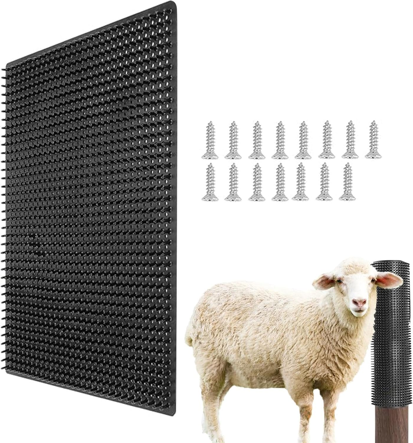 Livestock Scratching Brush, Livestock Scratching Post, Horse Cattle Scratchers, Animal Back Scratcher, Sheep Grooming Brushes Itch Relief Soft Touch Mat for Farm Animals