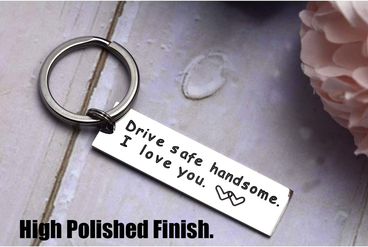 Lparkin Drive Safe Keychain Handsome I Love You Trucker Valentines Day Stocking Stuffer image number 2