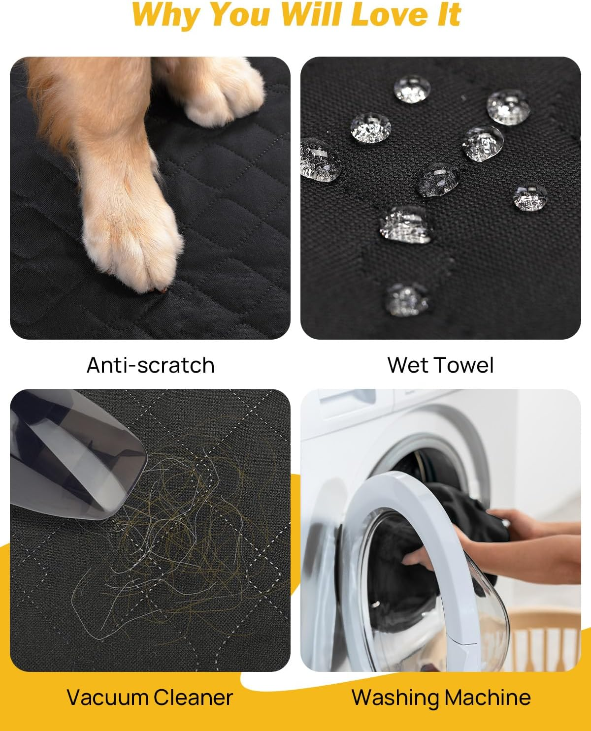 JOYTUTUS Dog Car Seat Cover for Back Seat with Hard Bottom, Back Seat Extender for Dogs Supports 400Lb, Back Seat Pet Cover with Mesh Window, Dog Travel Bed Waterproof Dog Hammock for Car Truck SUV image number 4