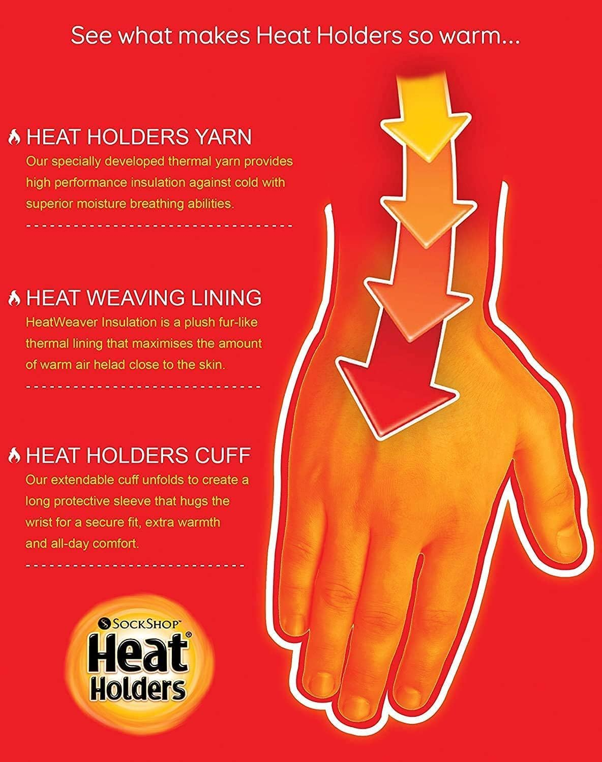 Heat Holders Waterproof Performance Sierra Ski Mittens, Dual Insulated, Black and Grey, One Size image number 2