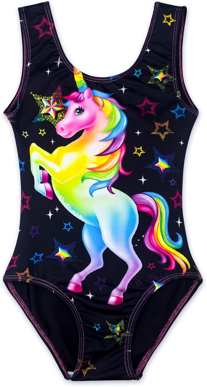 Jinhiteam Girls Gymnastics Leotards Size 2-9 Years Old Multicolor Sleeveless Little Kids Bodysuits Tumbling Outfit