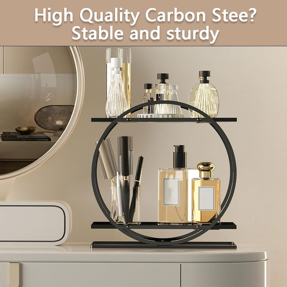 2-Tier Makeup Organizer for Vanity &ndash; Large Capacity Skincare & Perfume Storage Rack, Countertop Cosmetic Display Tray for Bathroom, Dresser, Bedroom Decor image number 4