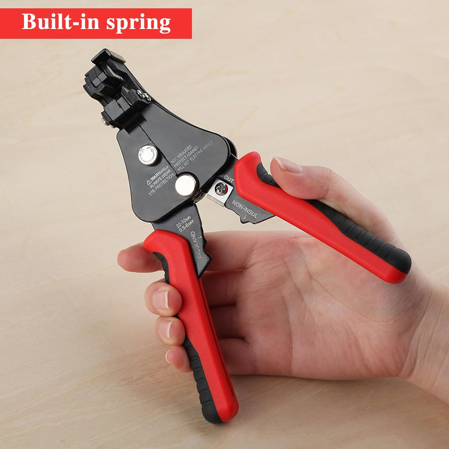 3 in 1 Automatic Wire Stripper Tool 7-Inch Heavy Duty Wire Stripping Crimping Cutting Pliers for 8-18 AWG Solid and Stranded Electrical Wire, Multifunctional Hand Tool for Electrician image number 2