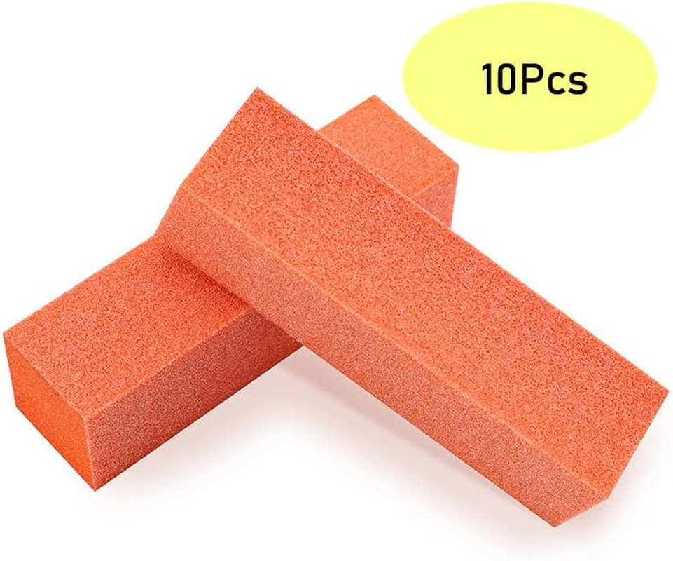 CJESLNA Nail Files and Buffers Professional Nail Art Tools Reusable Double Sided Emery Boards for Acrylic/Gel or Natural Nails (Orang 10Pcs) image number 4