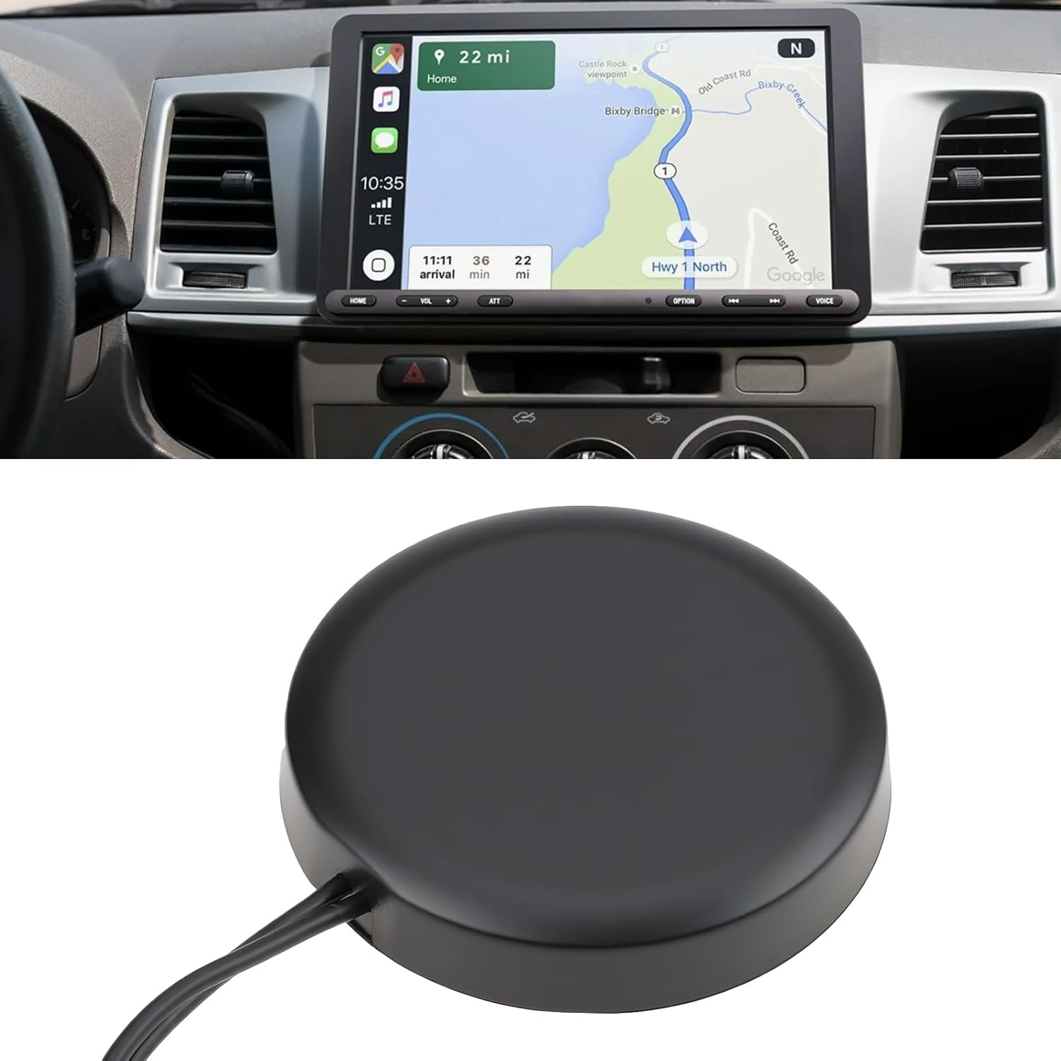 Emagtech Fakra Aerial FM DAB Antenna 689-960 Mhz/1710~2700 Mhz for Car Navigation 80X15.2Mm 200Mm image number 1