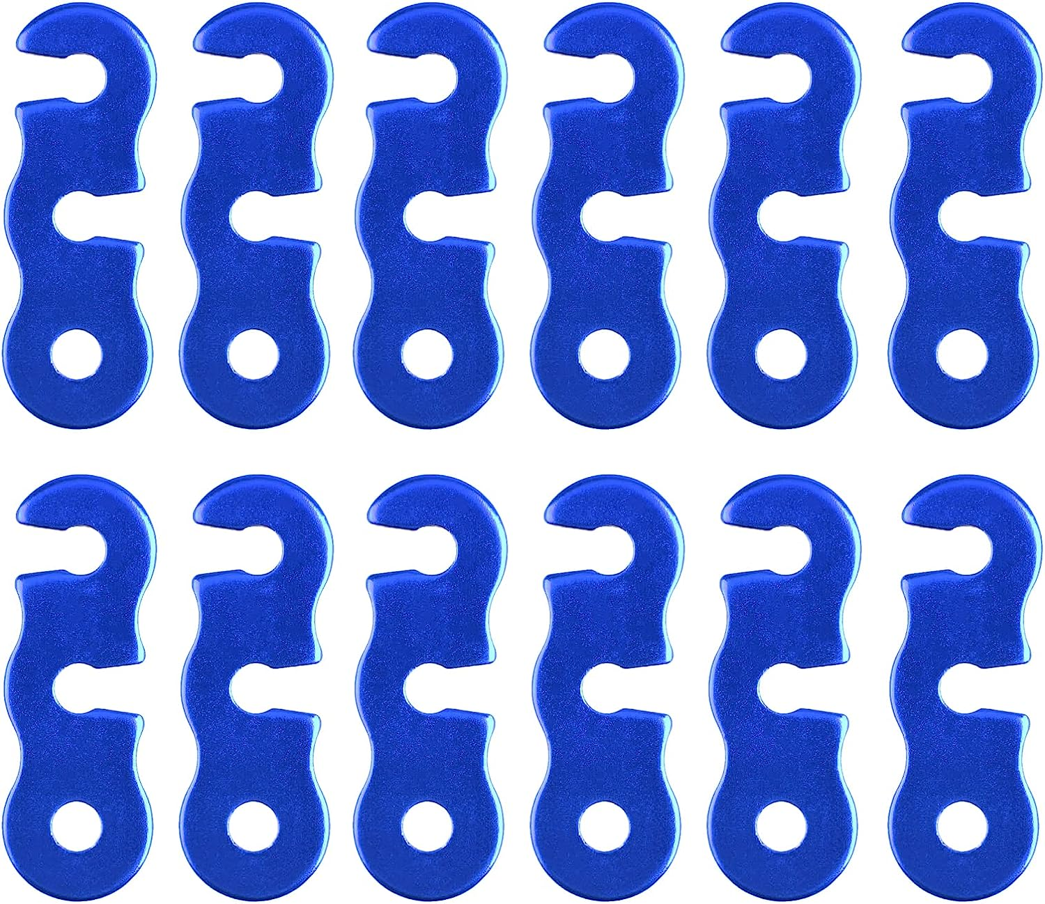 TRIWONDER Aluminum Alloy Guyline Cord Adjuster Tent Tensioners Rope Adjuster for Tent Hiking Camping (Blue - 12 Pack)