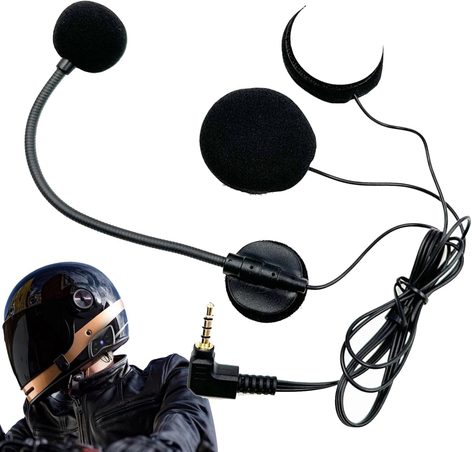 Daooibpa Helmet Speakers | Motorcycle Helmet Speakers,Earbuds Intercom Modular High-Definition Audio for Riding Racing Street Riding Adventure Touring Powersports Dirtbike image number 2