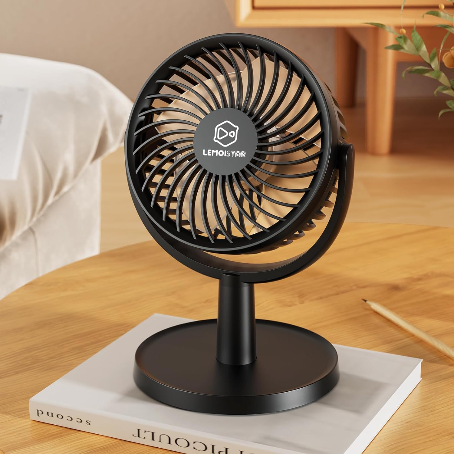 4 Speeds Small Desk Fan with Strong Airflow, Personal Portable Mini USB Fan, Quiet, 310 Degree Rotation, Detachable, Easy to Clean, Lightweight, 4 Inch, for Bedroom, Desk, Home (White, 4 Inch)