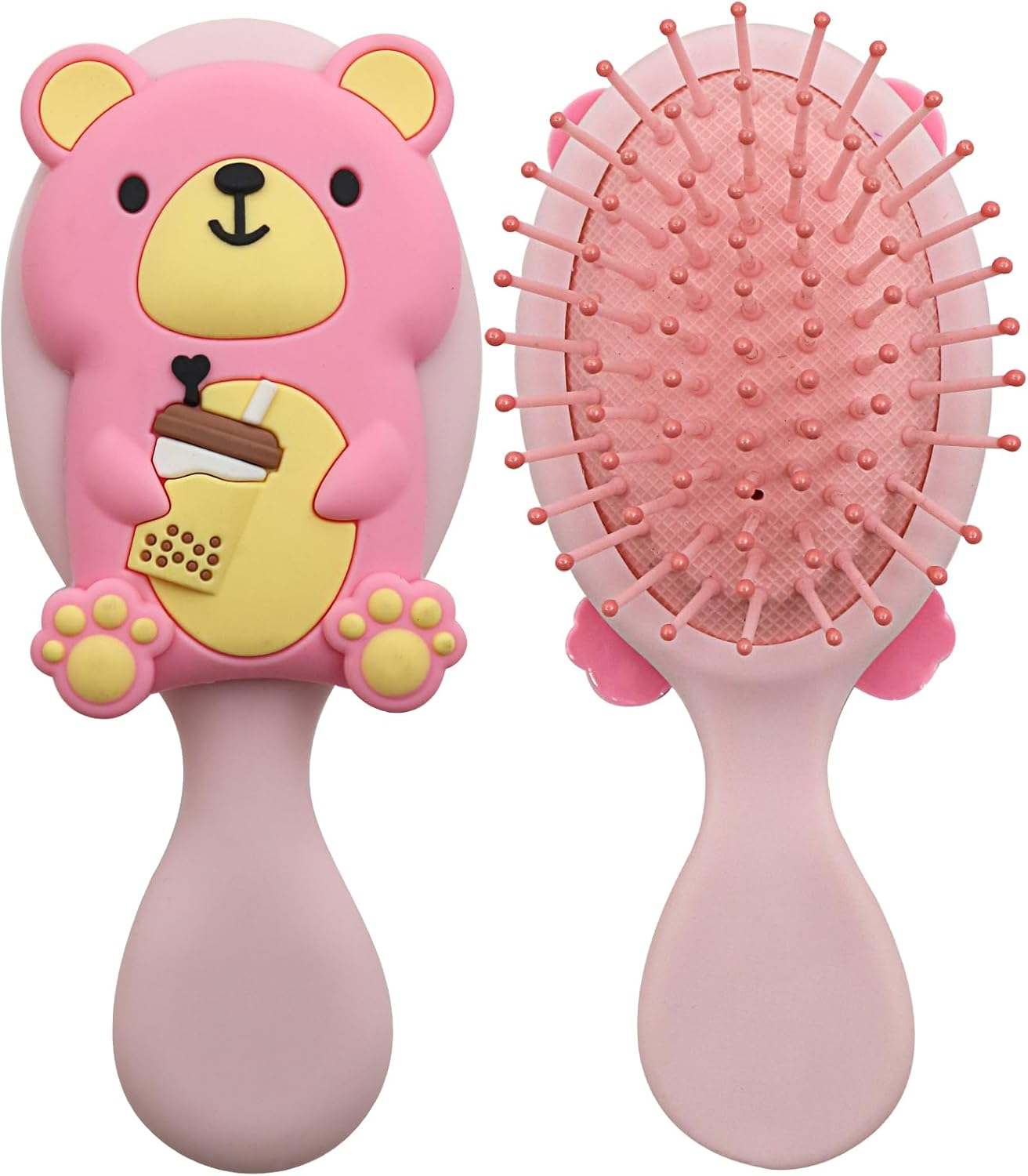 Toddler Detangler Massage Hair Brush with Air Cushion for Thin Kids Hair - Pink