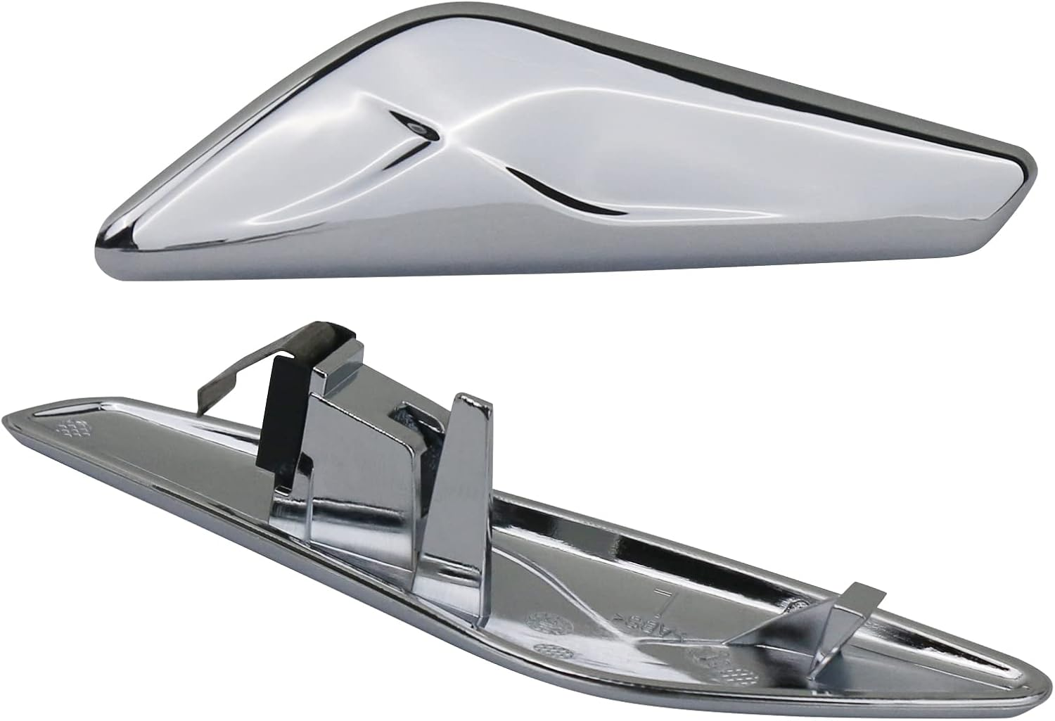 Front Fender Chrome Trim Finisher for Left Driver & Right Passenger Side Fender Compatible with BMW X3 F25 X4 F26 2011 2012 2013 2014 2015 2016 2017 Replaces 51117338569 51117338570 image number 6