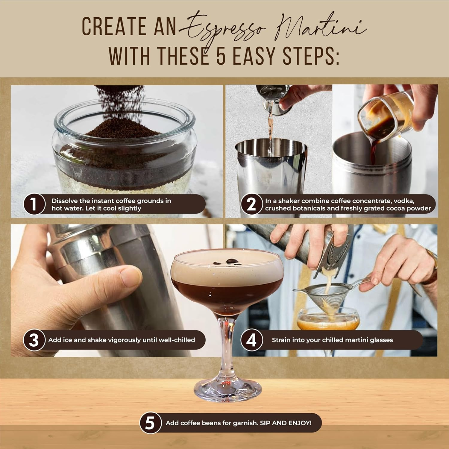 Espresso Martini Kit Gift Set&ndash; Complete Martini Maker Set with Espresso Mix, Party-Ready Accessories, and Elegant Decorations for Birthdays and Events, Birthday Gifts for Women image number 1