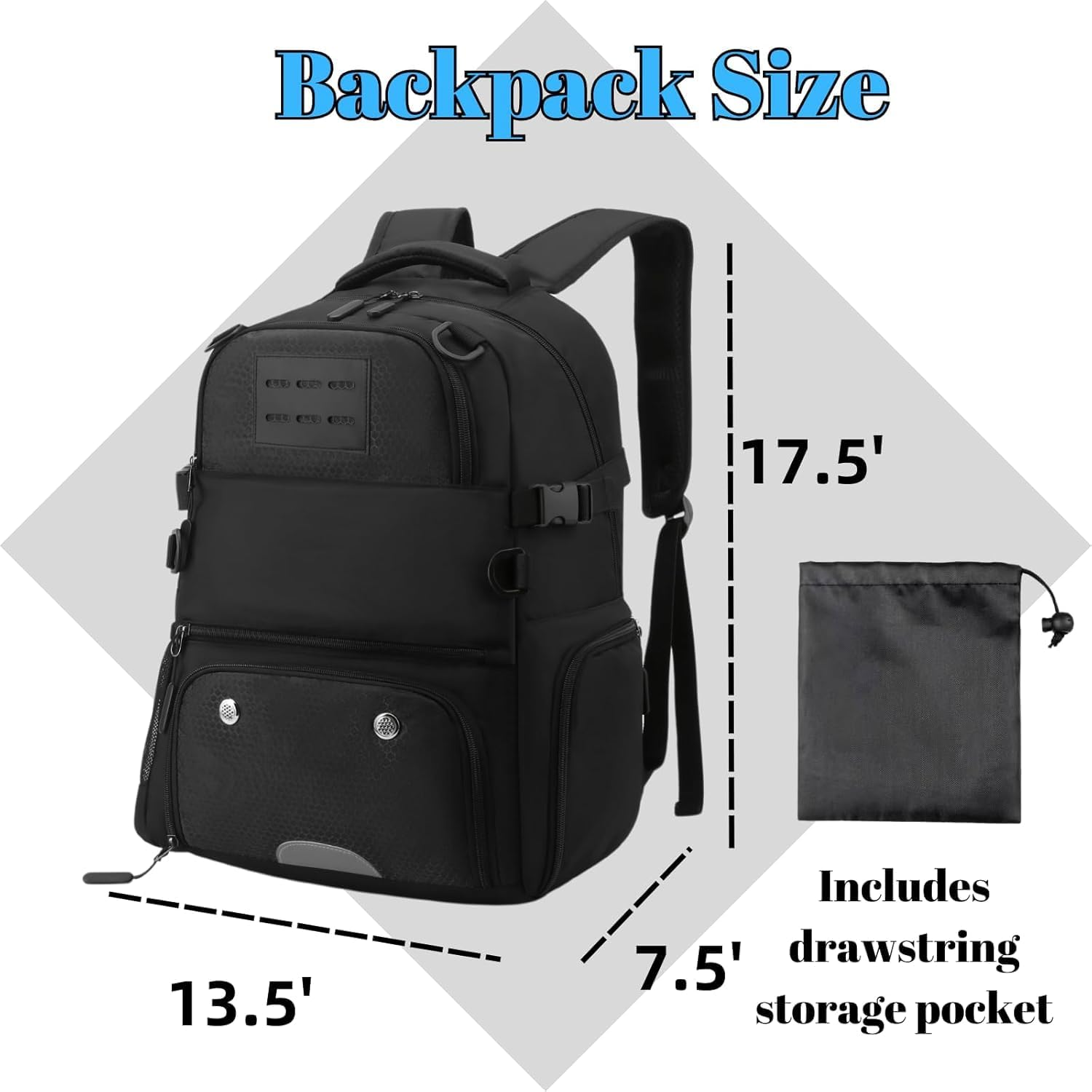 Basketball Bag Soccer Backpack Sports Equipment Bags with Separate Ball Holder&Shoes Compartment&Shoe Organizer for Volleyball image number 5