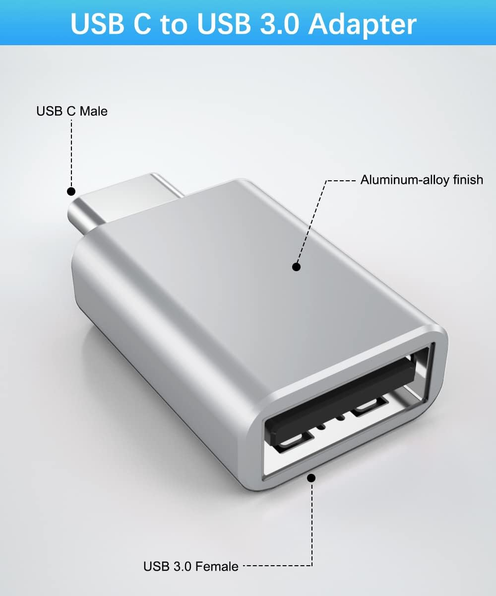 Basesailor USB to USBC Adapter with USBC Male to USB a Female 3.0 4Pack,Thunderbolt 4 3 OTG Charger Converter for Macbook,Iphone 17 16 15 14 13 plus Pro Max,Ipad Air Mini,Samsung Galaxy S24 S23 Ultra image number 5