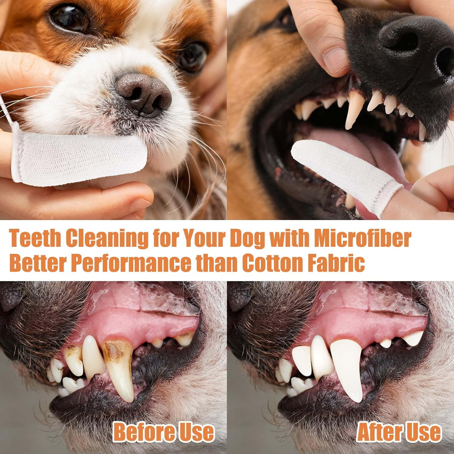 20 Pieces Microfiber Fingerbrush for Dogs Safety Loop Dog Finger Toothbrush Microfiber Finger Brush for Dogs Teeth Washable Soft Finger Toothbrush Dog Cat Teeth Cleaning Remove Plaque and Tartar image number 4