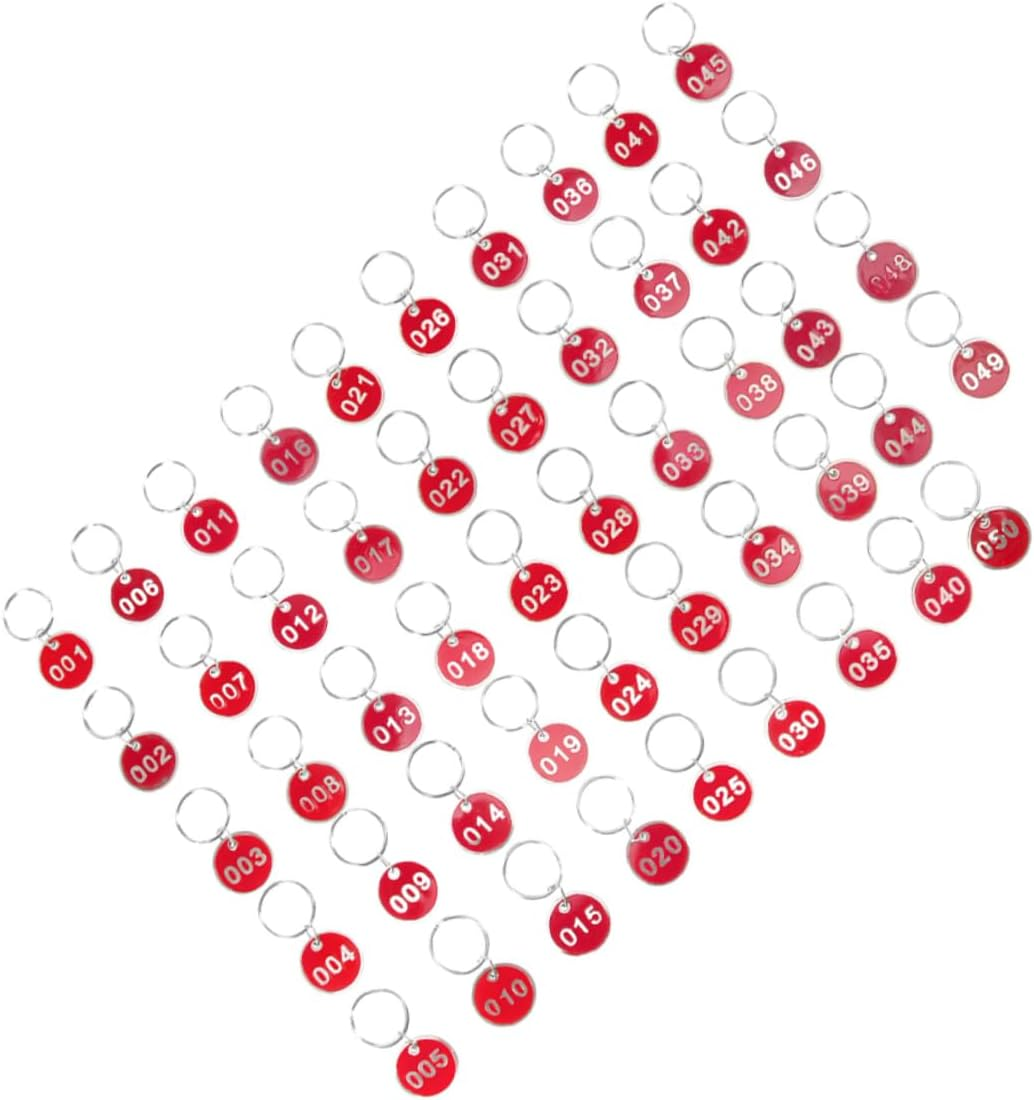 HOOTNEE 50Pcs Metal Number Tags Key Labels Luggage Id Plates for Office Travel and Key Cabinets Numbers for Organizing image number 2
