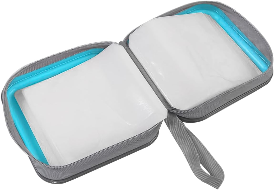 Sandfren Car CD Case, 48 Capacity Hard Plastic & Non-Woven Fabric Vehicle DVD Case Holder with Zipper, Portable Automotive Disc Wallet Storage Organizer Binder for Travel, Universal Fit (Sky Blue) image number 2