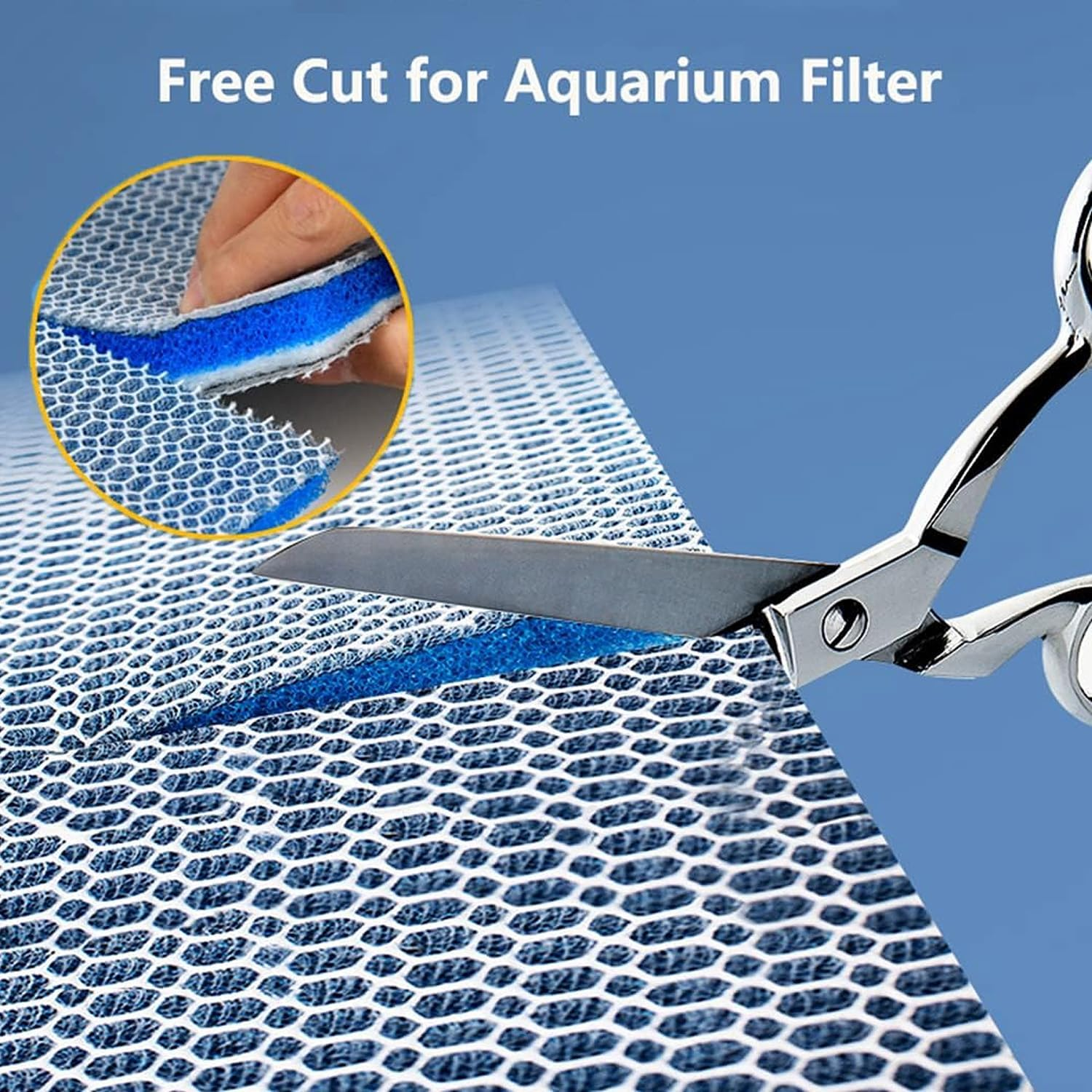 Aquarium Filter Media, Upgraded 8-Layer Filter Sponge Pad for Fish Tank and Pond, Super Filtering Effect, Cut to Fit, Reusable and Washable Aquarium Filter Floss for Filtering Dirt in Aquariums. - 20X30X2Cm image number 3