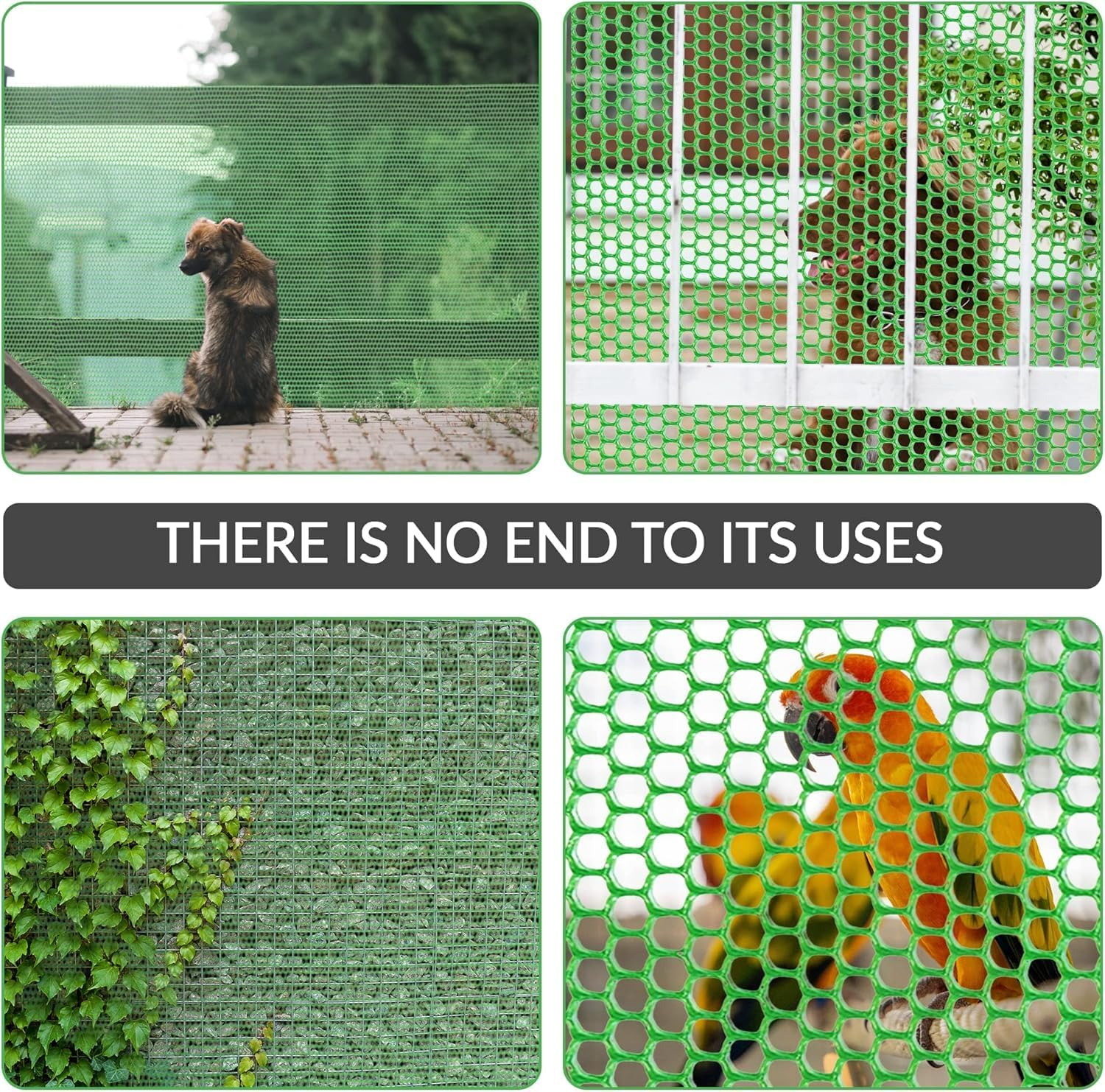 Upgraded Chicken Wire Fence Mesh - 40CM X 500CM Black/Green/White Colors Hexagonal Fencing for Gardening Poultry Netting, Floral Roll (Green) - Green image number 4