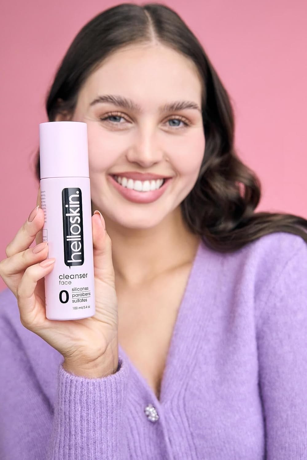 Helloskin Face Cleanser 100Ml | Hydrating Vanilla Scent Cleanser for All Skin Types | Aloe Vera, Glycerin, Vitamin E, Sunflower Oil & Cocamidopropyl Betaine for Gentle & Refreshing Cleanse image number 3