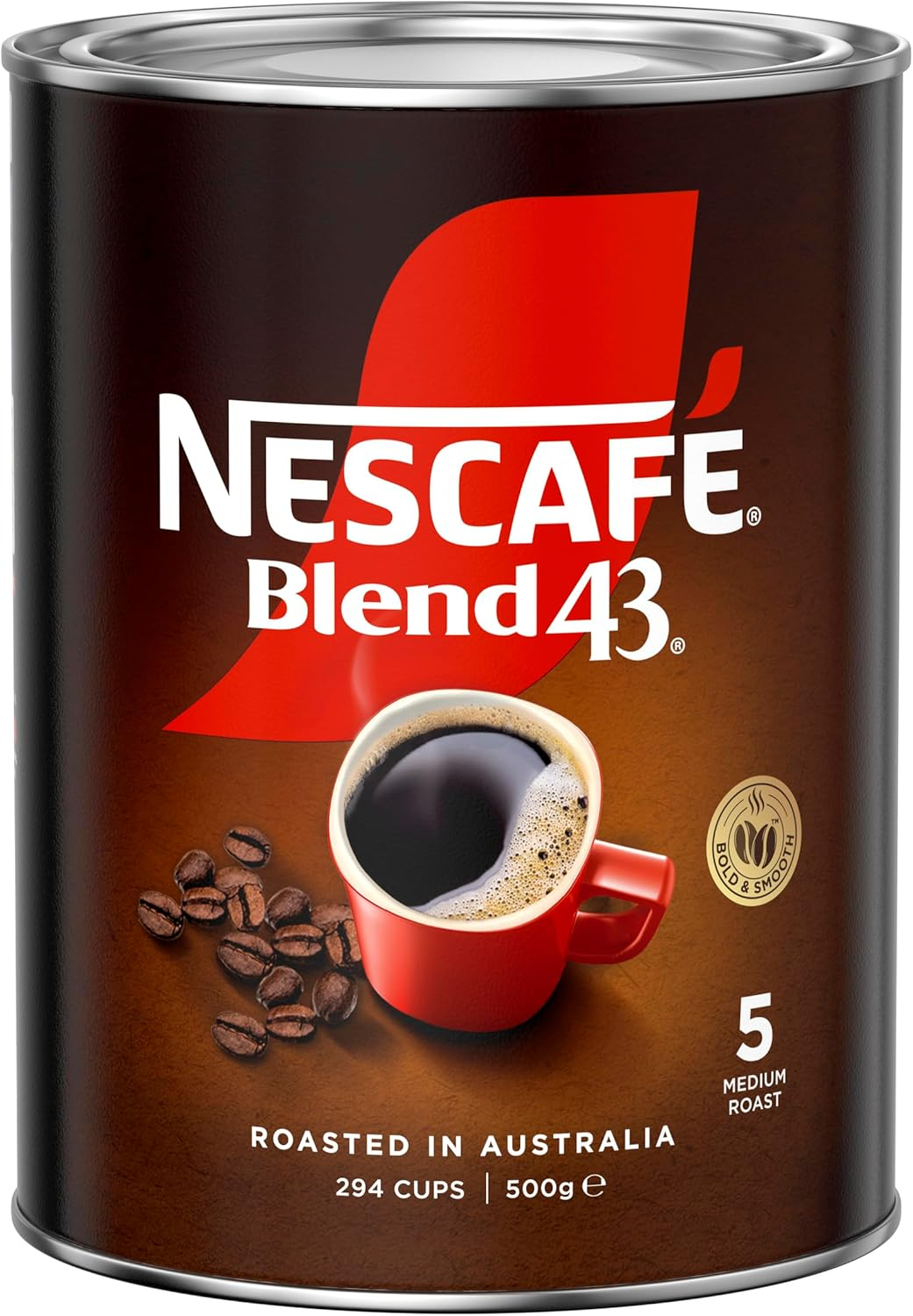 NESCAF&Eacute; Blend 43 Original Instant Coffee 500G Tin image number 2