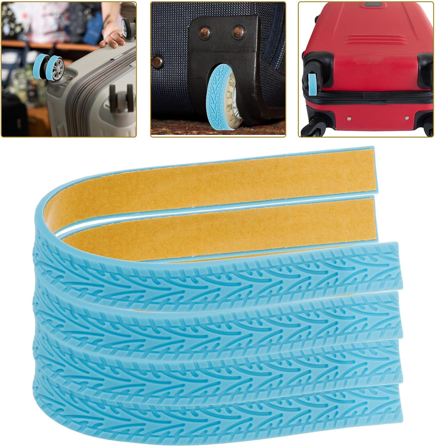 HANABASS Silicone Suitcase Wheel Protectors Luggage Feet Socks Noise-Reducing Shock-Absorbing Sturdy Travel Accessory for Hardwood Floors and Smooth Surfaces, Silent Caster Covers for Luggage Wheels image number 5