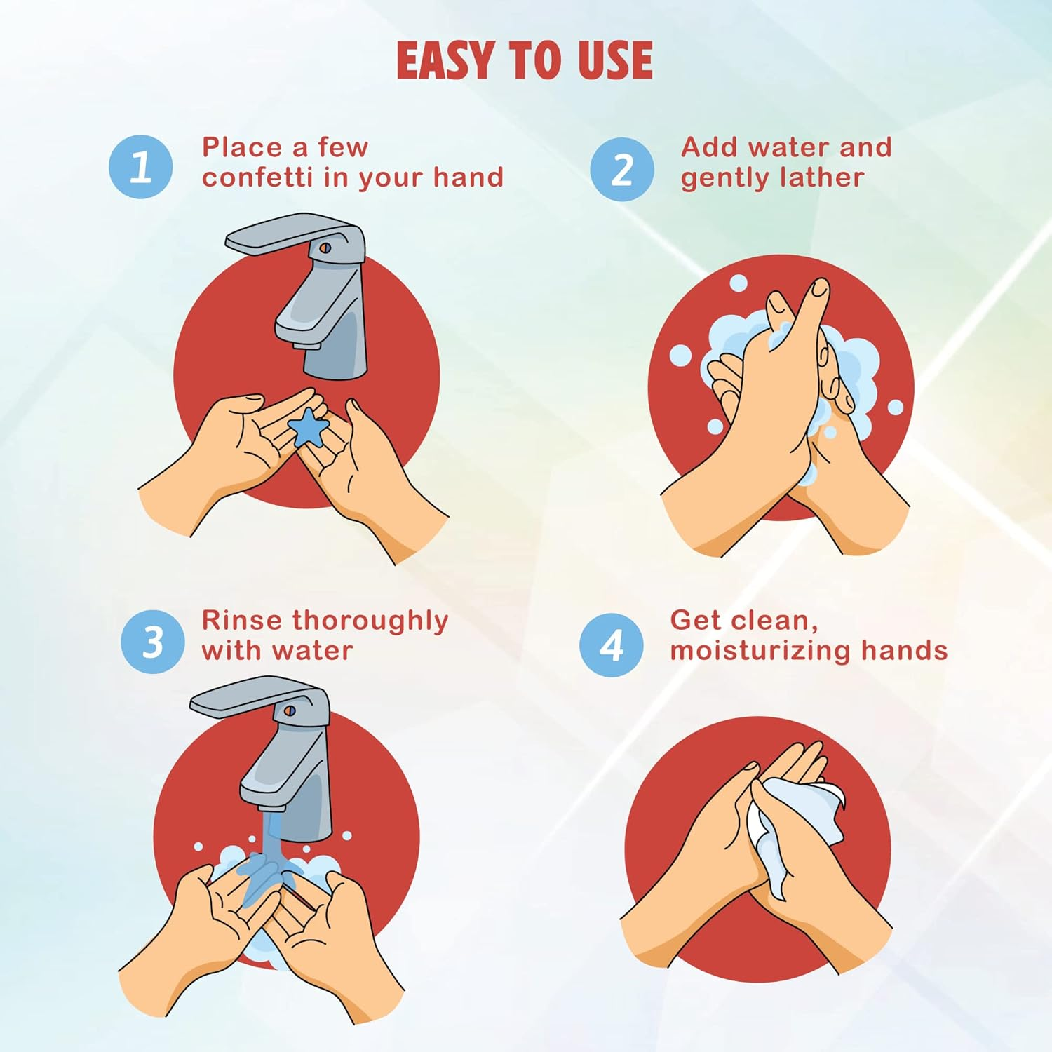 Gadgetime USA Flower Paper Soap Sheets (Assorted Colors) - Portable Disposable Travel Bath Confetti - for Indoor, Travel, Camping, Hiking, Outdoor (5 Tubes) image number 3