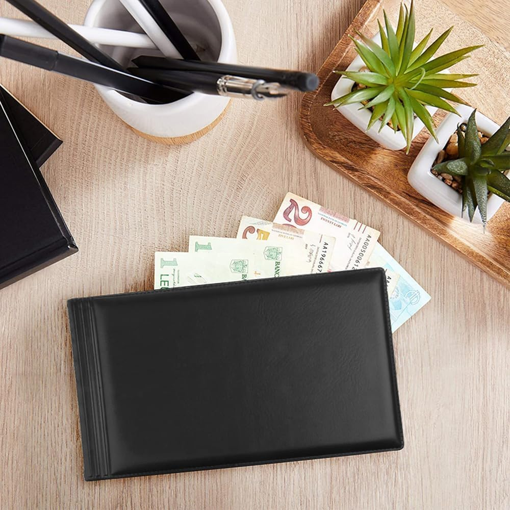 Banknotes Album Collection Storage Currency Holder Pocket Paper Money (Black) - Blue image number 2