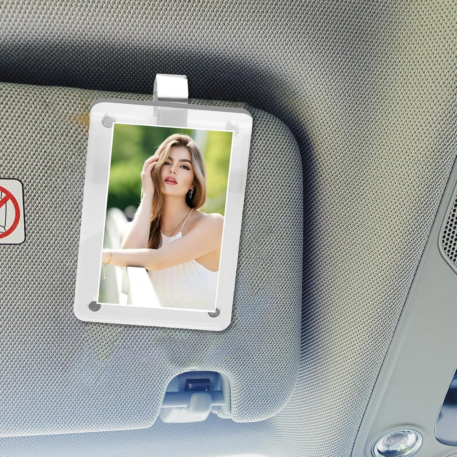 2Pcs Car Sun Visor Photo Holder - 6X9 CM Universal Magnetic Acrylic Car Photo Clip & Car Picture Frame - Personalized Visor Accessory to Display Your Favorite Memory image number 4