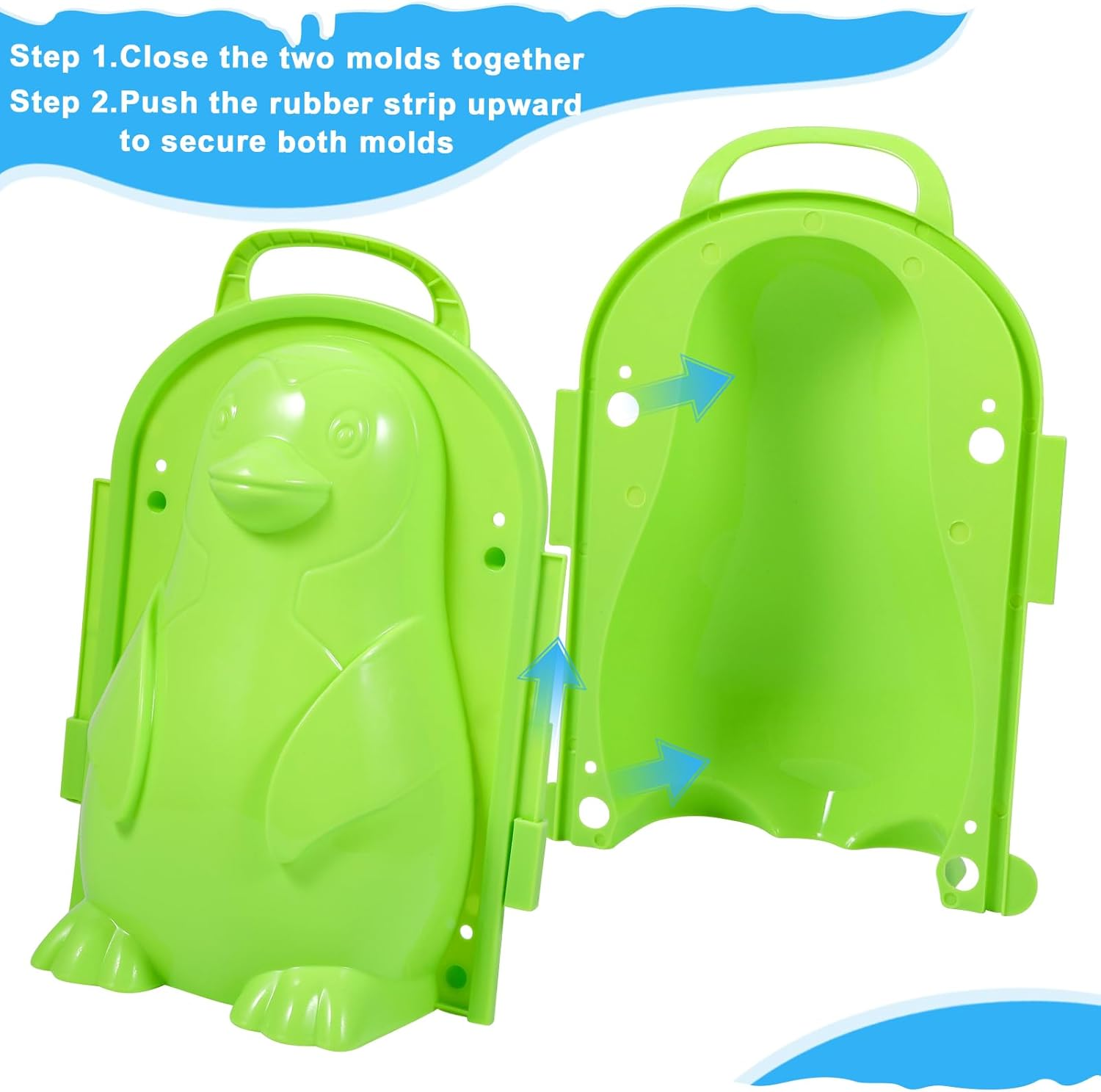 JOLLYFUN 25Pcs Snowball Makers Kit for Kids, Winter Snow Toys with Duck & Penguin Molds, Foldable Sled, Snow Brick Maker & Carry Bag, Outdoor Snow Sand Castle Building Toys for Toddlers & Children