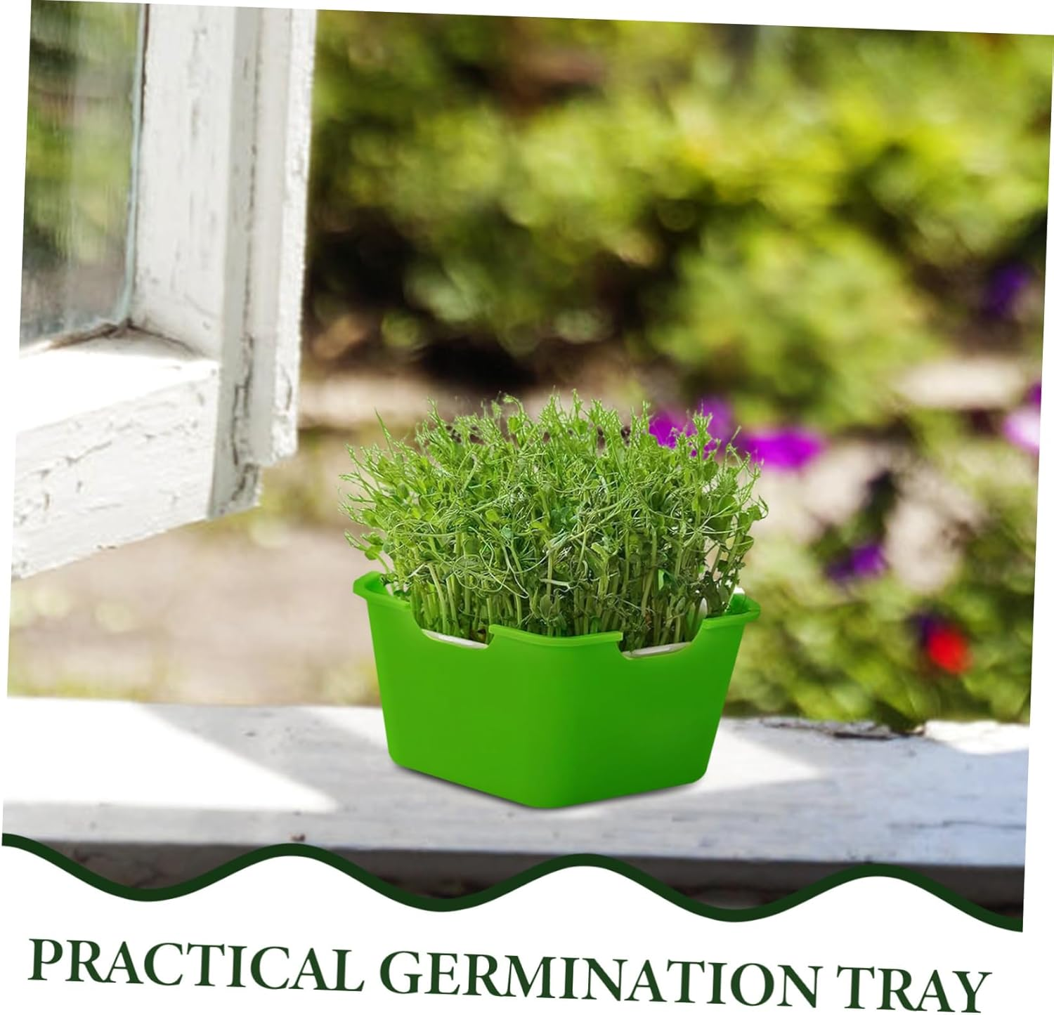 BUTIFULSIC 4Sets Thick Germination Tray for Seedlings Multi-Functional Nursery Supply for Greenhouse and Gardening and Compact Design for Starting image number 3