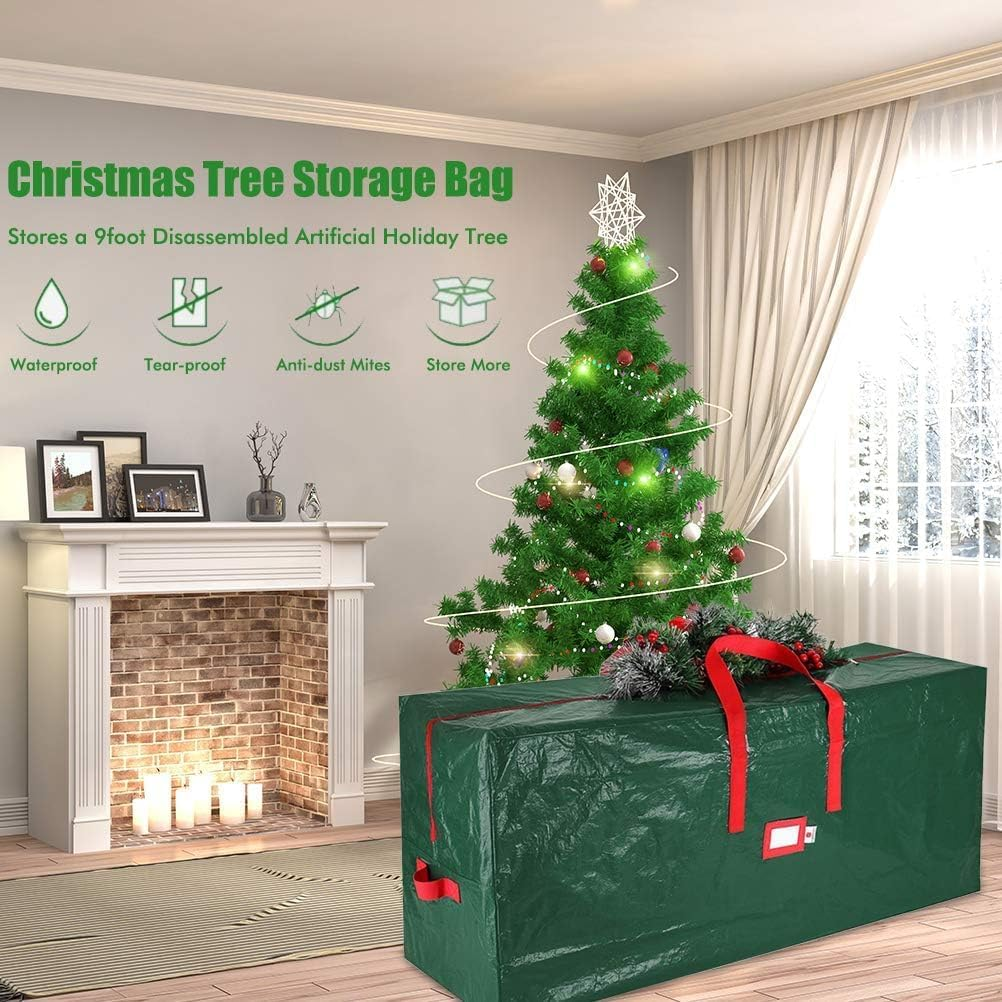 Mumoo Cat Large Green Christmas Tree Storage Bag for 9Ft Artificial Christmas Tree Portable Tote Bag Bug and Dust Proof Storage Bag （65&ldquo;&times;15&rdquo;&times;30&ldquo;） image number 3
