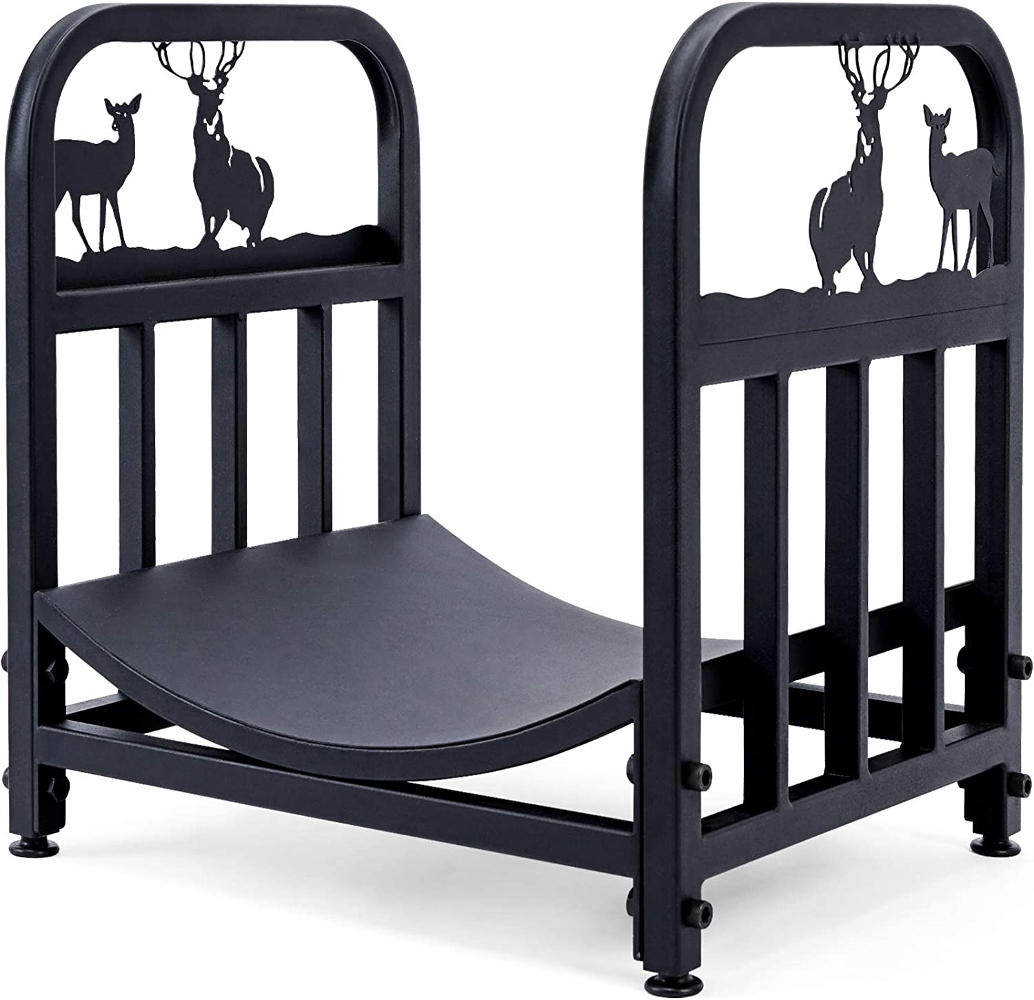 INNO STAGE Wrought Iron Log Rack, Firewood Storage Holder, Heavy Duty Fireside Log Bin for Fireplace Stove Accessories