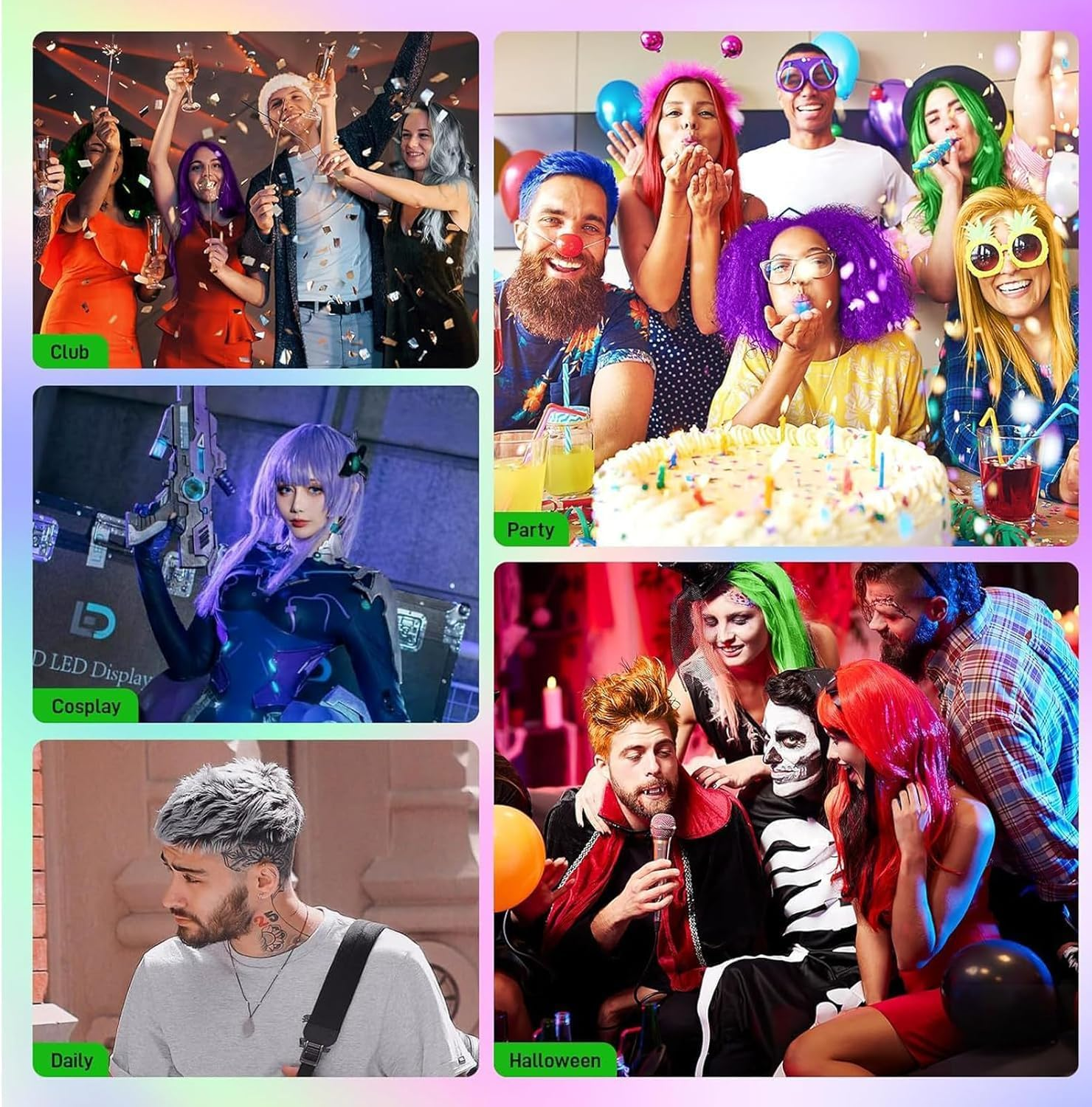 Temporary Hair Colour - Hair Dye Spray - Washable One Time Temporary Hair Dye - Coloured Hair Spray Fast Dyeing - Suitable for Party Cosplay Christmas Hollowen (Pink) - Gold image number 7