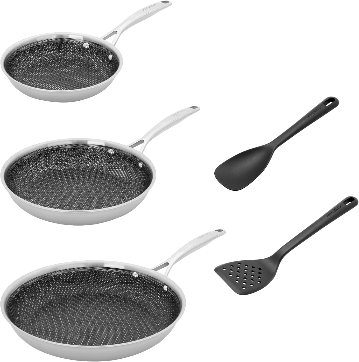 HENCKELS Paradigm 3-Pc Fry Pan Set with Bonus Turner & Seving Spoon image number 2