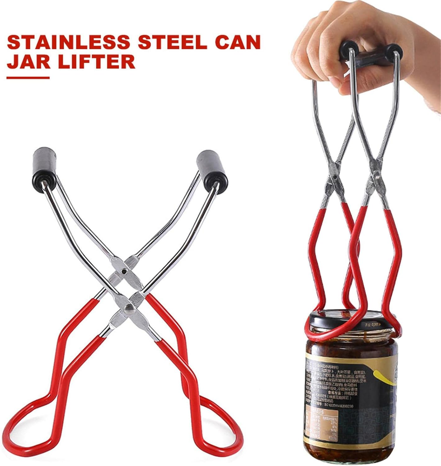 Canning Grabber Tongs,Stainless Steel Canning Gripper Anti-Scalding Tool | Multifunctional Kitchen Tool for Removing Canning Jars, Glass Jars, Milk Bottles Buniq - A image number 5