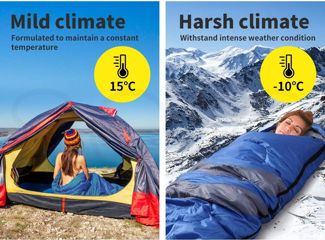 Mountview Single Sleeping Bag Bags Outdoor Camping Hiking Thermal -10℃ Tent