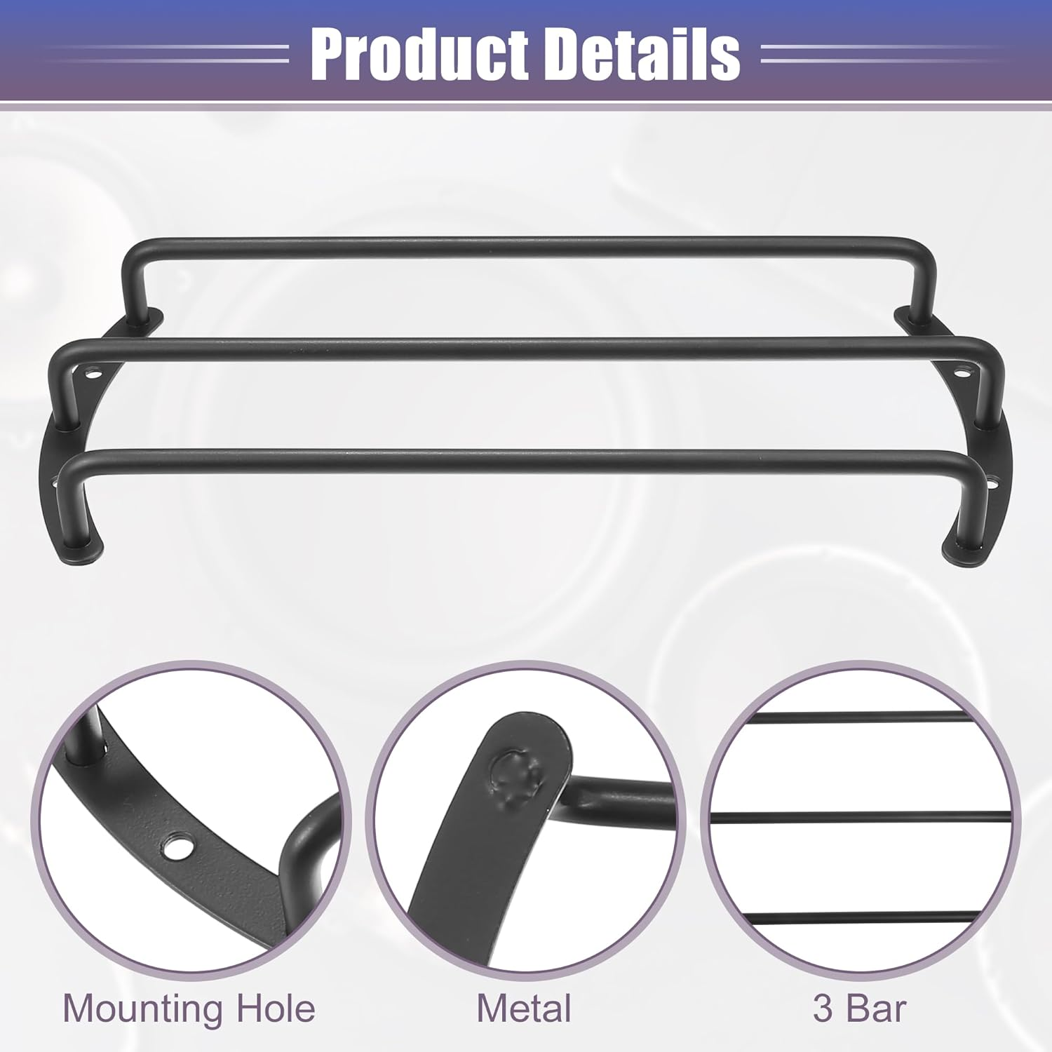 X AUTOHAUX Universal Black Iron 10" Speaker Grill Bar Audio Speaker Subwoofer Grill Grille 10 Inch 3 Bar Speaker Grille Bar Woofer Protective Cover with Screws - Pack of 1 image number 1