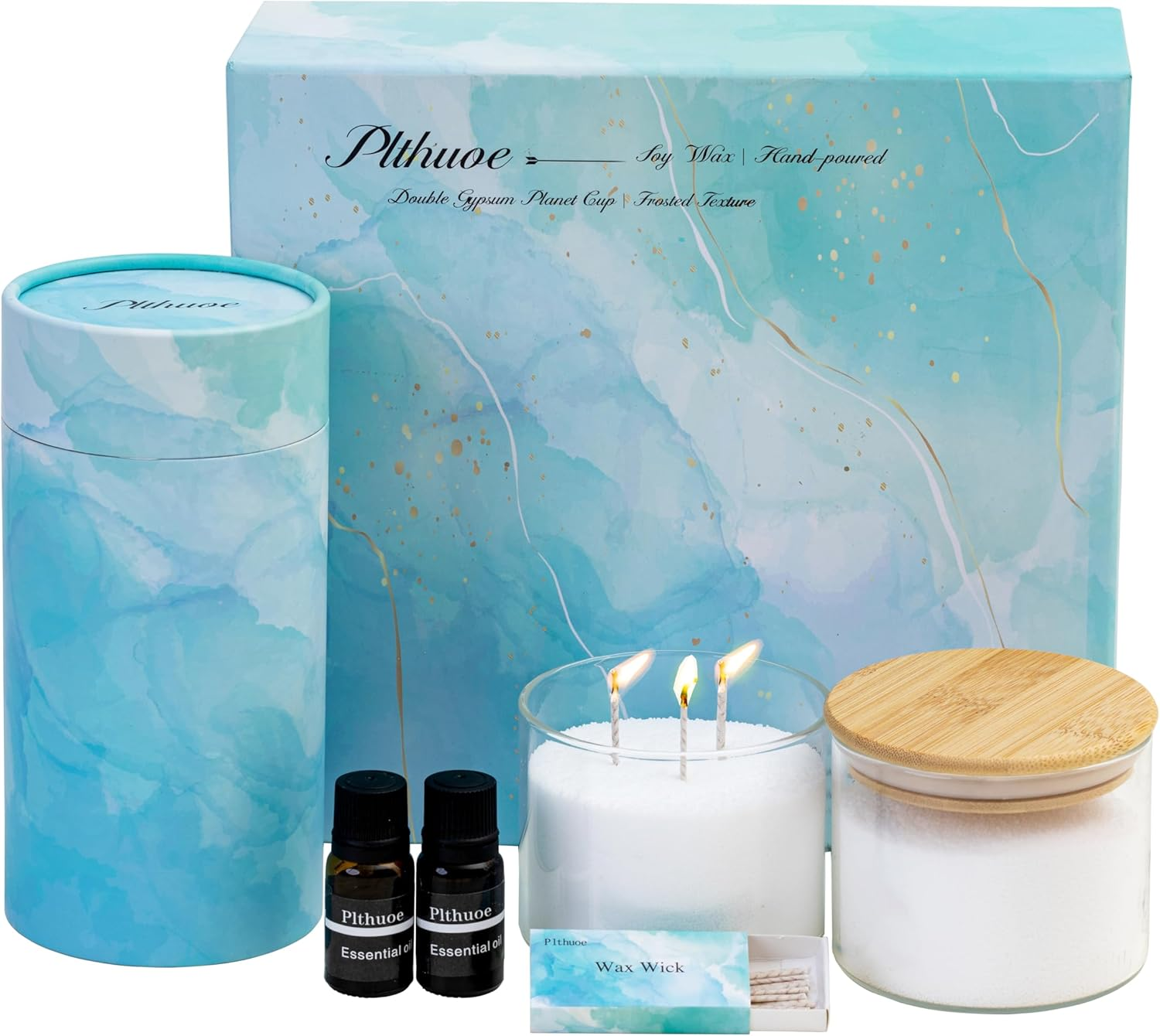 Pearled Candles Sand and Wicks Gift Set Scented Candle Sand Wax with Wick Natural Wax Beads Customized Powder for Candle Making Candle Refill Kit 2 * Natural Fragrance Oils & 2* Free Large Glass Jar image number 3