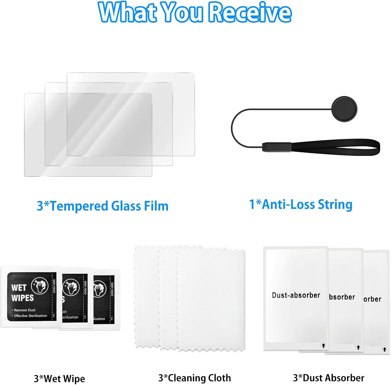 VOVMOEYA 【3Packs Screen Protector+1Pcs Anti-Loss String Screen Protector for Sony A7R5//A7R V/Alpha 7R V,For Sony A1 Mark Ii/A1M2/Alpha 9 III/A9M3/ILCE-9M3 Tempered Glass Film,0.25Mm 9H Anti-Scratch image number 2